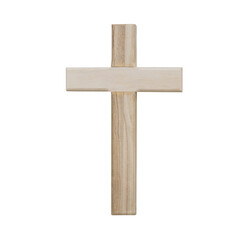 Simple wooden cross symbol of jesus christ and christian church