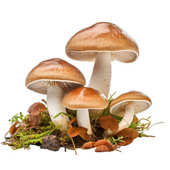 Mushrooms photograph isolated on white background