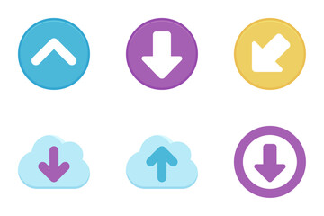 arrows flat icon set bundle 22