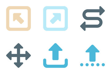 arrows flat icon set bundle 34