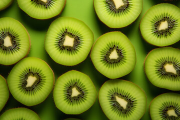 Slices of Fresh Kiwi Fruit
