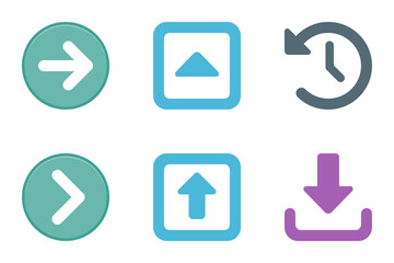 arrows flat icon set bundle 39