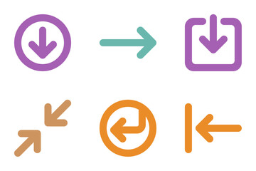 arrows flat icon set bundle 37