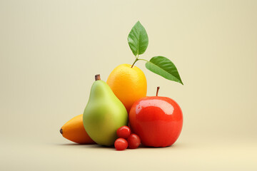 Fruit single item 3d minimalistic