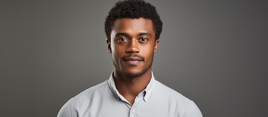 Diverse African American office worker with a medical condition, confident in professional headshot for inclusion. - obrazy, fototapety, plakaty