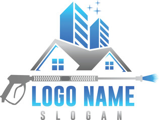 pressure washing power washing logo vector