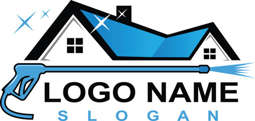 pressure washing power washing logo vector