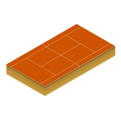 Illustration vector graphic of isolated isometric tennis court.