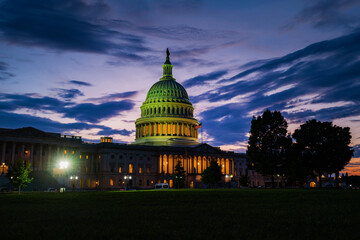 Congress in Washington DC. Capitol building. Capitol with sunset in Washington D.C.