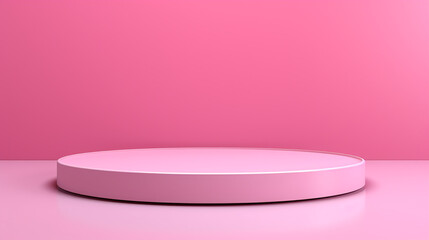 Blank pink display on floor background with minimal design.