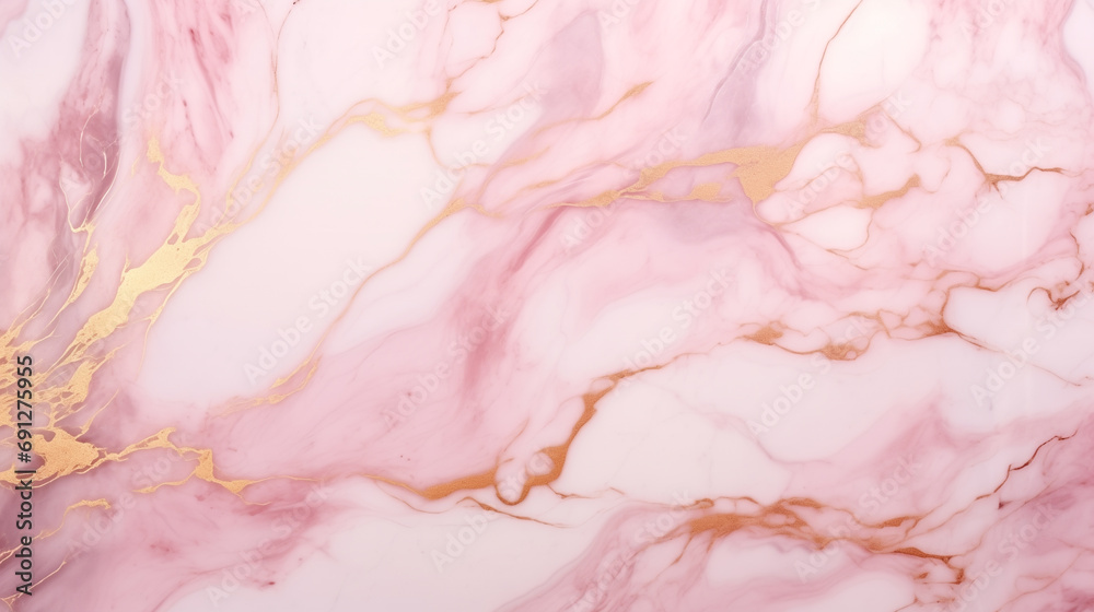 Poster Texture of Light Pink Marble with Gold Veins - For Your Design