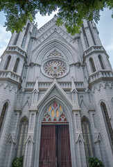 Fototapeta na wymiar St. Philomena Cathedral is a catholic church located in Mysore