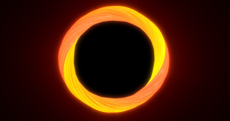 Abstract yellow orange energy magic bright glowing spinning ring of lines, background