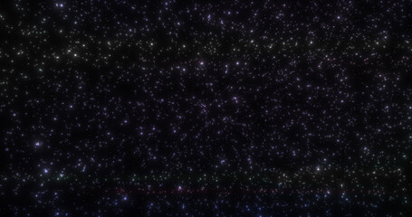 Obraz premium Glowing blue snowflakes snowfall blizzard made of energy abstract particles and light for Christmas and New Year festive abstract background