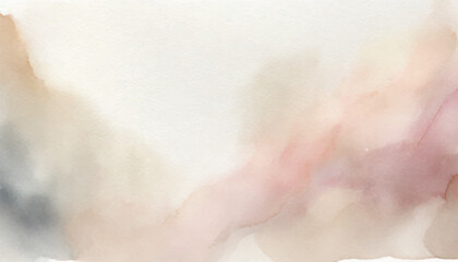 abstract watercolor background, Watercolor Beige Abstract background on a textured paper with splash of  greens, purple and pink shades