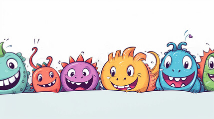 illustration happy dragons background. Generative AI.