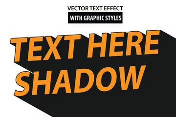 vector editable template text effect long shadow for headlines, posters or social media posts, logotypes or banners for social media and business