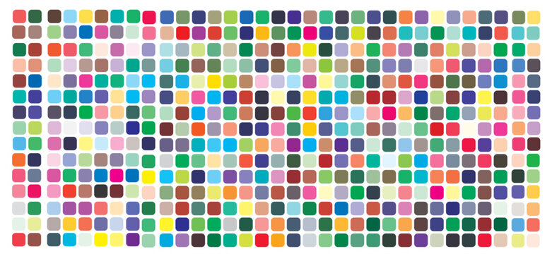 Vector color palette. + 500 different colors. Pattern size 154 x 154 mm. Details chaotically scattered.
