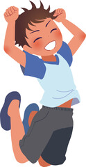 Fototapeta premium ジャンプする男の子のイラスト