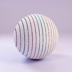 Fototapeta premium 3d render of abstract 3d glowing blue sphere wireframe cage around on light background