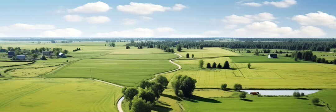green countryside landscape, AI generated