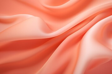 close-up of a peach fuzz abstract background. silk fabric background with silk.