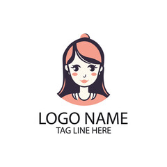 Free vector beauty girl logo template design for your brand