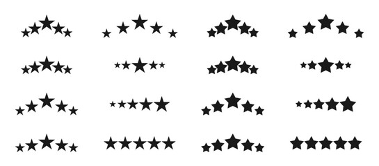 Five stars icon set. Stars rating review icon. vector illustration isolated on white background. - obrazy, fototapety, plakaty