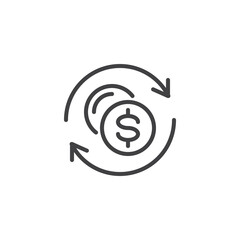 Currency Exchange line icon