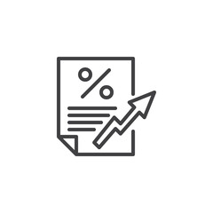 Interest rates rise line icon