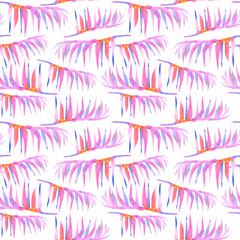 Modern watercolor seamless palm print