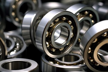 Stainless steel bearings, ball bearings. - obrazy, fototapety, plakaty