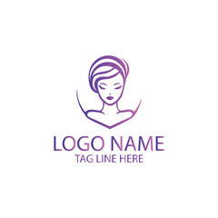 Free vector beauty girl logo template design