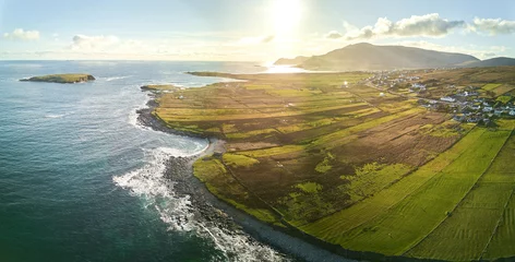 Fototapeten Irelands West on Achill Island. Drone shot of the coast and sea. © Christian