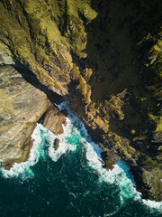 Irelands West on Achill Island. Drone shot of the coast.