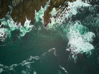 Irelands West on Achill Island. Drone shot of the coast.
