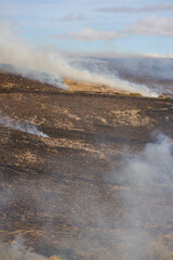 Irelands West on Achill Island. Bog fire.