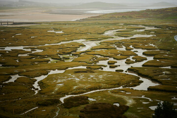 Irelands West on Achill Island. Swamp landscape.