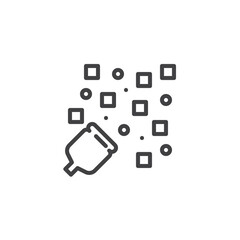 Confetti popper line icon