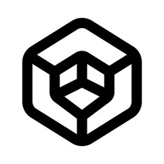 Cube Mesh Line UI Icon