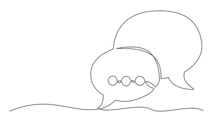 Communication One line drawing isolated on white background