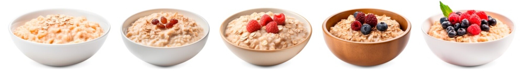 a bowl of berry porridge, oatmeal. - obrazy, fototapety, plakaty