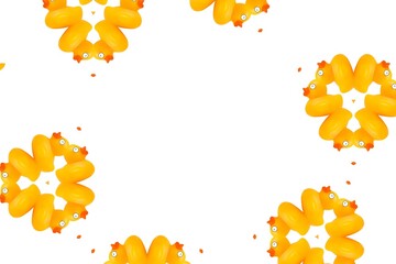 Yellow duck to flowers pattern
