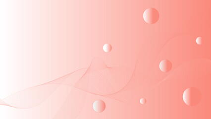 Two-tone pink background with wavy lines and spheres.