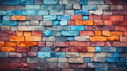 Abstract Colorful Brick Wall Texture Background