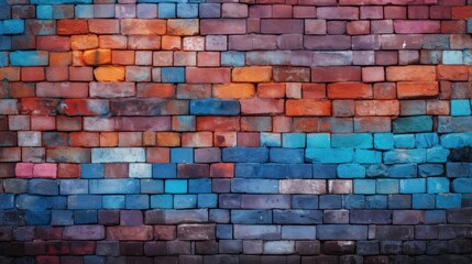 Abstract Colorful Brick Wall Texture Background