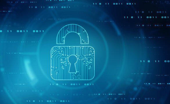 Cyber Security and safety information, personal data concept. Digital Padlocks on abstract technology background, Technology security concept. Modern safety digital background. Protection system