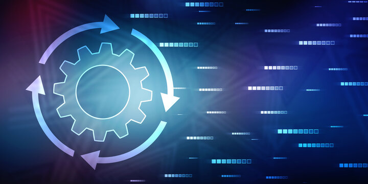 Update icon with binary codes on technology abstract background, Update System Upgrade Software version technology concept
