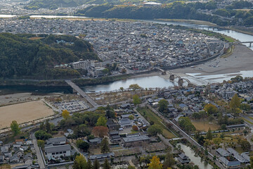 岩国城からの岩国市の眺望
