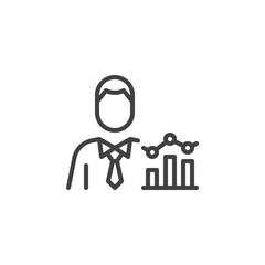 Financial broker line icon